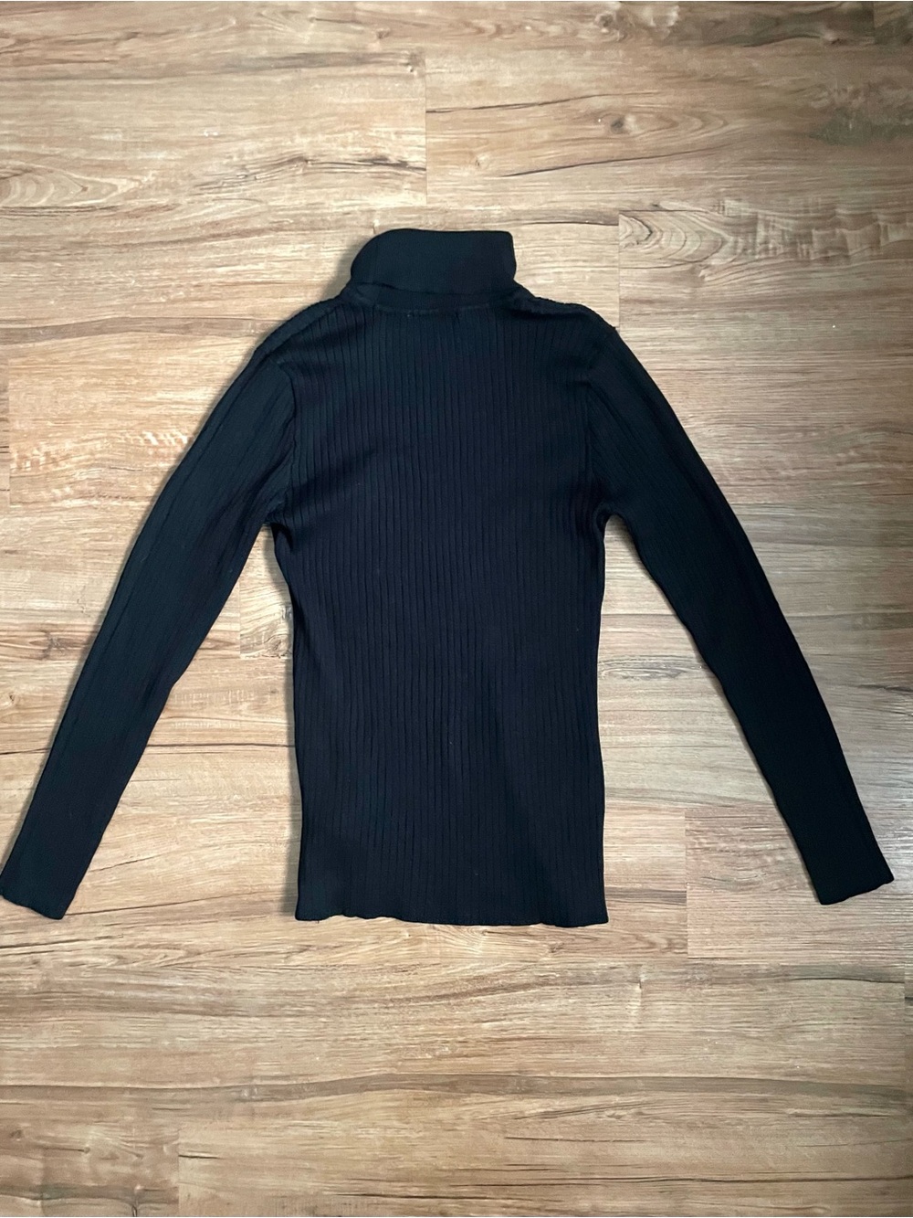 Madison Grey Women's Black Ribbed Turtleneck Sweater